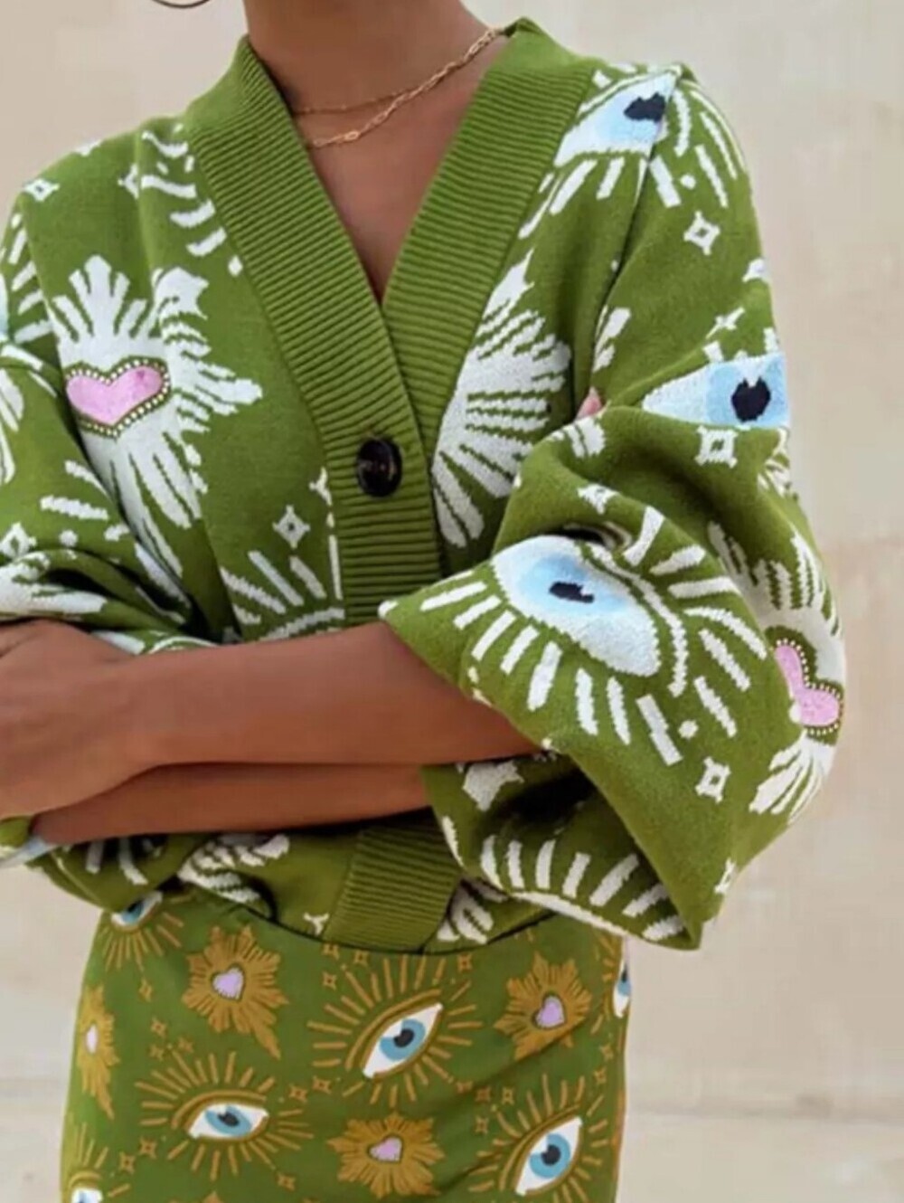 Button-Down Dropped Shoulder Cardigan - Picture 4 of 6